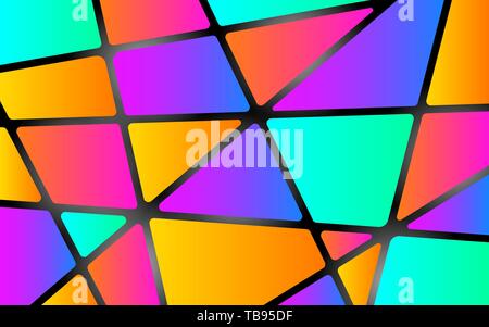 Arrière-plan de la mosaïque colorée. Formes couleur concept. Les gradients lumineux et des lignes sombres. Toile de couleur à la mode. Conception géométrique pour le web, bannière, affiche. Ve Illustration de Vecteur
