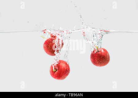 L'aubépine tombe dans l'eau. Banque D'Images