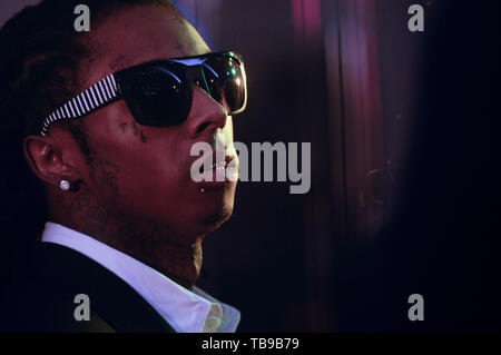 La star du rap Lil Wayne sur l'ensemble de sa musique vidéo 'Prom Queen' à la Birmingham High School‎ à Van Nuys, CA le 13 février 2009. Banque D'Images