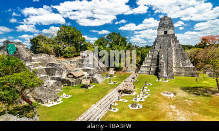 Temple du Grand Jaguar à Tikal au Guatemala Banque D'Images