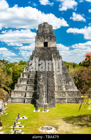 Temple du Grand Jaguar à Tikal au Guatemala Banque D'Images