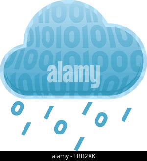 Vector illustration. Symbole de cloud computing. Pluie de données depuis le cloud. Illustration de Vecteur