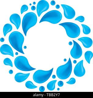 Vector illustration. Du cycle agricole. Couronne faite par les gouttes d'eau isolé. Illustration de Vecteur