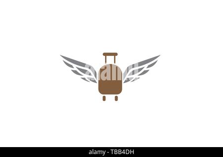Wings sac de voyage Creative Logo Design Illustration Illustration de Vecteur