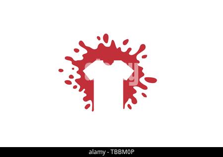 Rouge de la création d'éclaboussures tshrit Logo Design Illustration vecteur symbole Illustration de Vecteur