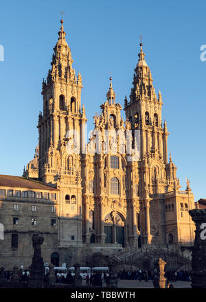 Cathédrale de Santiago de Compostela. Façade baroque de l'architecture. Galice Espagne Banque D'Images