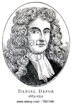 Portrait de Daniel Defoe, 1660 - 1731, était un négociant anglais, écrivain, journaliste, et l'espion, le plus célèbre pour son roman Robinson Crusoé Banque D'Images