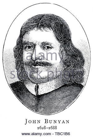 John Bunyan portrait, 1628 - 1688, était un écrivain et prédicateur puritain mieux connu comme l'auteur de l'allégorie chrétienne The Pilgrim's Progress Banque D'Images