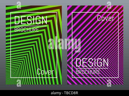 Modèle de conception de la couverture. Lignes abstraites avec gradient de couleur. Concept design moderne pour une brochure, une affiche, magazine ou site web. Vector illustration. Illustration de Vecteur