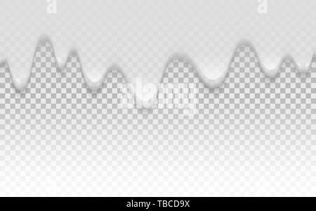 Texture crème. Texture crémeuse liquide sur fond transparent. Des gouttes de yaourt. réaliste Les couches de sauce blanche. La crème glacée wave design. Faire fondre le dessert Illustration de Vecteur