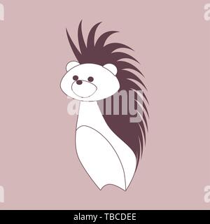 Hérisson. Vector illustration du logo. Simplifié, stylisé et isolées des animaux mignons. Illustration de Vecteur