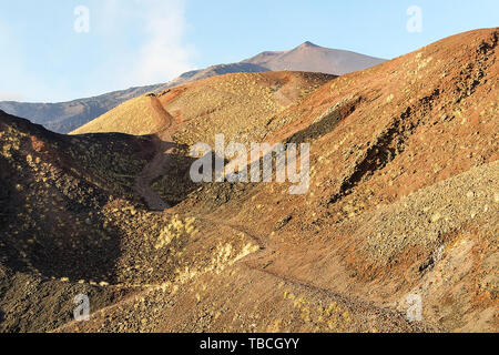 Sites touristiques de cratères de l'Etna en Randazzo, Catane, Italie. Banque D'Images