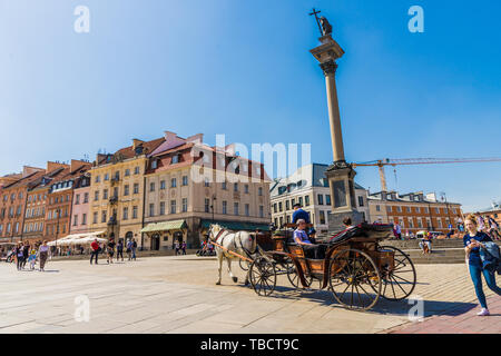 Une vue typique de la vieille ville de Varsovie Pologne Banque D'Images