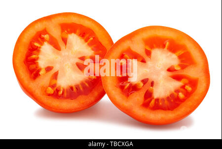 Chemin de tranches de tomate isolated on white