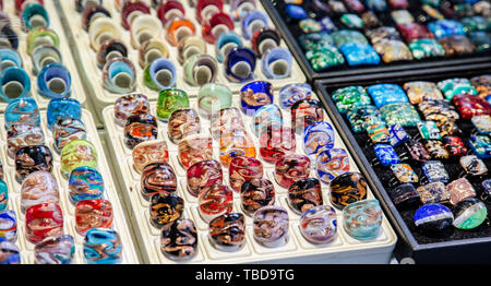 Voir photo des produits du célèbre verre de Murano à Venise ville italienne Banque D'Images