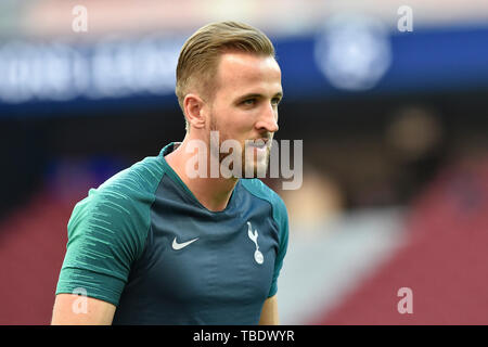 Madrid, Espagne. 31 mai, 2019. Harry Kane de Tottenham Hotspur Tottenham Hotspur pendant la session de formation à la veille de la finale de la Ligue des Champions contre Liverpool FC au stade Metropolitano de Wanda, Madrid, Espagne le 31 mai 2019. Photo par Giuseppe maffia. Credit : UK Sports Photos Ltd/Alamy Live News Banque D'Images