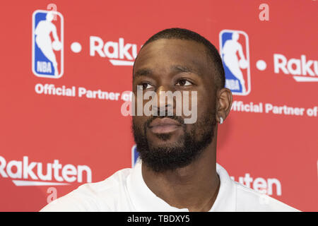 Tokyo, Japon. 31 mai, 2019. Joueur américain de basket-ball de Kemba Walker assiste à un événement médiatique après avoir pris part à la Finale NBA 2019 partie visualisation à Shibuya hébergé par Rakuten plat. Credit : Rodrigo Reyes Marin/ZUMA/Alamy Fil Live News Banque D'Images