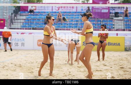 Beijing, Beijing, Chine. 1er juin 2019. Nantong, CHINE-La FIVB Beach Volleyball World Tour est tenue à Beijing, à l'est ChinaÃ¢â€ Province de Jiangsu. Crédit : SIPA Asie/ZUMA/Alamy Fil Live News Banque D'Images