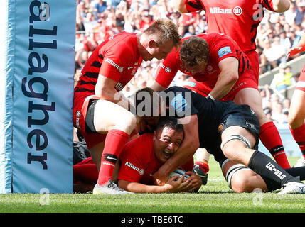 Londres, Royaume-Uni. 01 Juin, 2019. Au cours de Gallagher Premiership Rugby finale entre Exeter Chiefs et Sarrasins au stade de Twickenham, Londres, le 01 juin 2019 : Crédit photo Action Sport/Alamy Live News Banque D'Images