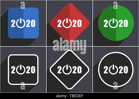 Nouvelle année 2020 série de télévision design web icônes dans 6 options Banque D'Images