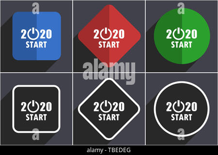 Nouvelle année 2020 série de télévision design web icônes dans 6 options Banque D'Images