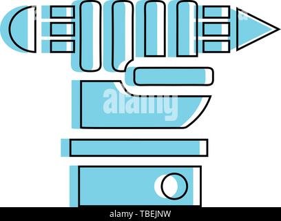 Vector illustration d'une main tenant un crayon - remplissage linéaire Illustration de Vecteur