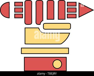 Vector illustration d'une main tenant un crayon - remplissage linéaire Illustration de Vecteur