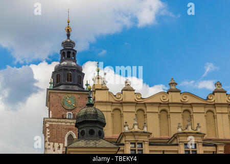 La place de la vieille ville médiévale de Cracovie Banque D'Images