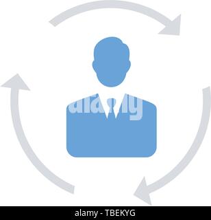 Businessman avec un icône de cercle - Télévision vector Illustration de Vecteur