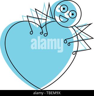 L'icône de l'amour - autocollant coeur mignon vecteur illustration - l'icône de style de remplissage linéaire vector Illustration de Vecteur