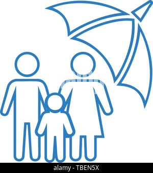 La protection de la vie familiale - l'icône Symbole signe de sécurité de la famille - icône - vector Illustration de Vecteur