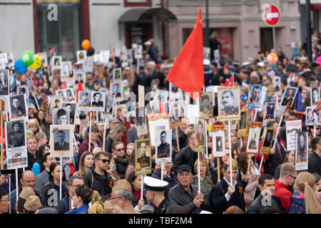 Vladivostok, Primorsky Krai - 9 mai 2019 : action patriotique régiment "Immortel" Banque D'Images