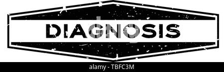 Diagnostic noir grunge hexagone word joint en caoutchouc stamp sur fond blanc Illustration de Vecteur