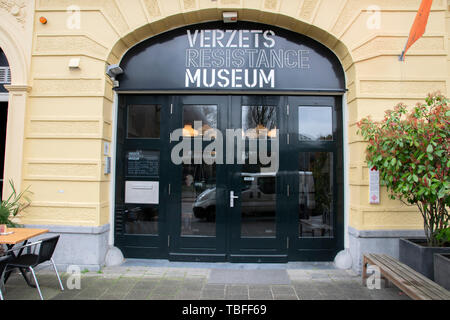 Entrée de l'immeuble à Verzetsmuseum Amsterdam The Netherlands 2019 Banque D'Images