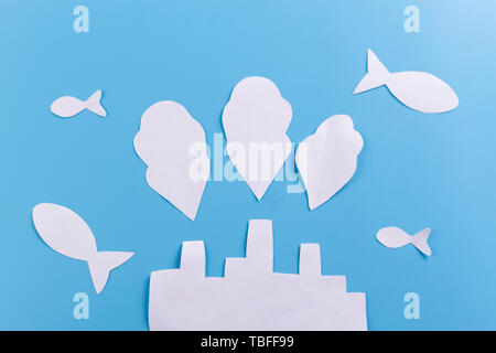 Sous-marine concept usine. l'eau et la pollution de l'air concept Banque D'Images