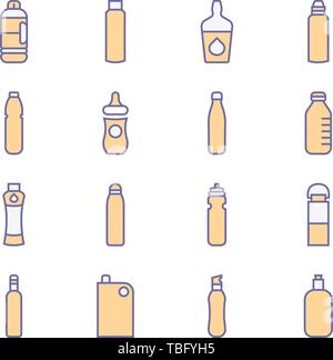 Bouteille plastique Icon Set vector illustration - signe bouteille set Illustration de Vecteur