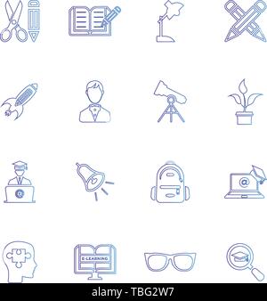 L'éducation icons set vector - sur un fond blanc Illustration de Vecteur