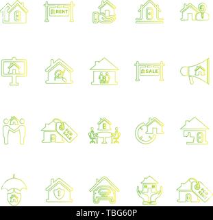 Real estate icons set Illustration de Vecteur