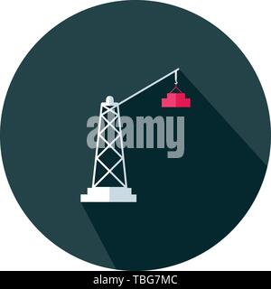 Icône de signe de grue - Ingénierie icône plate Illustration de Vecteur