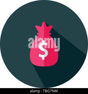 Finances - icône de signe de l'argent sac sign Illustration de Vecteur