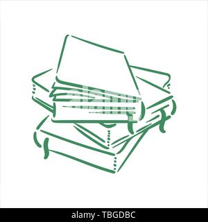 Vector Hand drawn croquis de l'illustration des livres sur fond blanc Illustration de Vecteur