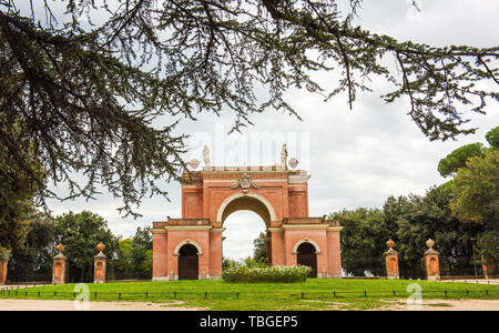 Les quatre vents de l'arche, l'entrée au parc de la Villa Doria Pamphili Banque D'Images