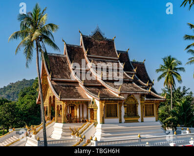 Haw Pha Bang Temple au Musée du Palais Royal, Luang Prabang, Laos Banque D'Images