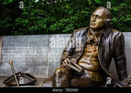 Statue de Père fondateur nous dans la George Mason George Mason Memorial Garden à Washington DC, USA le 13 mai 2019 Banque D'Images