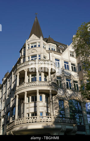 Bâtiment historique dans le centre-ville de Leipzig, Allemagne Banque D'Images