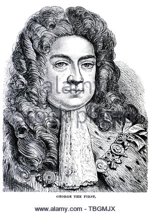 George I, 1660 - 1727, a été roi de Grande-Bretagne et d'Irlande de 1 août 1714 jusqu'à sa mort Banque D'Images