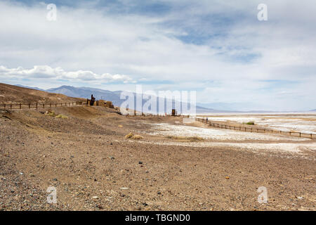 Harmony Borax Works dans la vallée de la mort, près de Furnace Creek, qui est la maison de beaucoup de l'histoire minière de la région. Banque D'Images