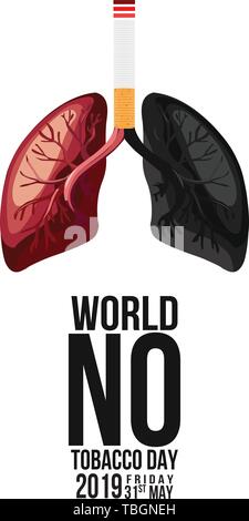 Ne pas fumer et de la Journée mondiale sans tabac, Illustration de Vecteur