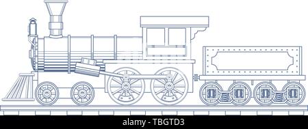 Train à vapeur d'époque faire graver l'illustration. Vector Illustration de Vecteur
