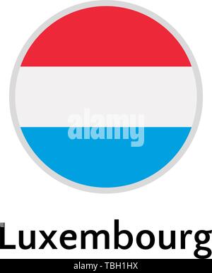 Le Luxembourg, l'icône de drapeau rond plat pays européen vector illustration Illustration de Vecteur
